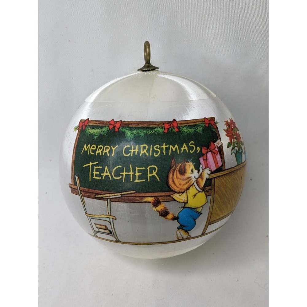 Vintage Hallmark Tree Trimmer Ornament Teacher 1980‎ Satin
